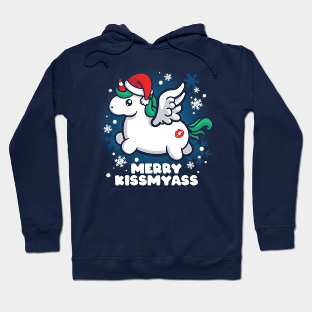 Unicorn merry kissmyass christmas Hoodie by NemiMakeit